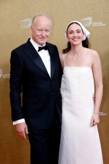 Stellan Skarsgård and Renate Reinsve arriving for the European Film Awards at the House of World