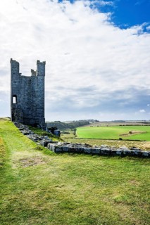Ruins of Dunstanburgh Castle, Northumberland Coast, England, UK