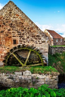 Preston Mill and Phantassie Doocot, River Tyne, East Lothian, Scotland, UK