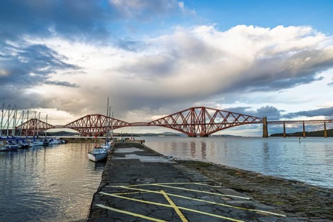 Forth Bridge, Queensferry Crossing, Forth Estuary, Scotland, UK
