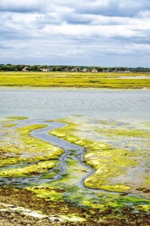 Marshes over Hurst Spit, Milford on Sea, Lymington, Hampshire, UK
