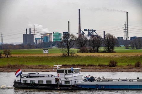 Hüttenwerke Krupp-Mannesmann, HKM in Duisburg-Hüttenheim, 2 blast furnaces, gas power plant cooling