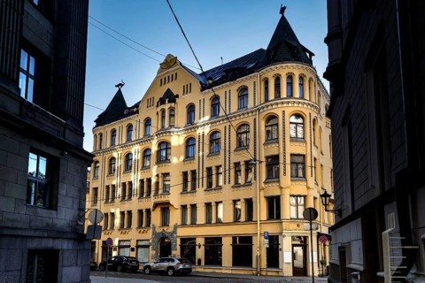The cat house on Livu Square in Riga with a distinctive architectural style, Riga, Latvia