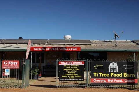 Ti Tree Roadhouse near Stuart Hwy, with signs, Ti Tree, Australia