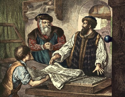 Johannes Gutenberg, revolutionized communication around 1450 through the invention of letterpress