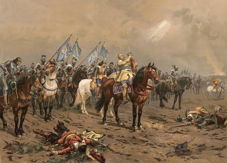 Before the Battle of Lützen on November 16, 1632, the Swedish King Gustav II Adolf prayed for