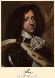 King Christian V (1646 to 1699) was King of Denmark and Norway from 1670 to 1699, authentic,