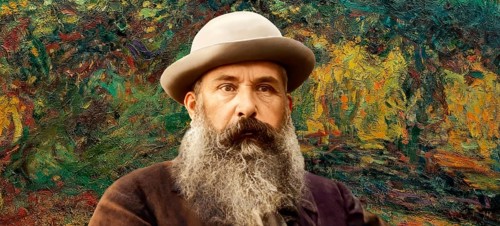 Portrait of Claude Monet, 1840 – 1926, French painter and founder of Impressionism, with his