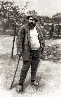 Portrait of Claude Monet, garden at Giverny, 1840 – 1926, French painter and founder of