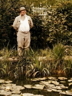 Portrait of Claude Monet, garden at Giverny, 1840 – 1926, French painter and founder of