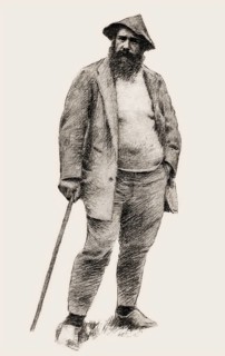 Portrait of Claude Monet, garden at Giverny, 1840 – 1926, French painter and founder of