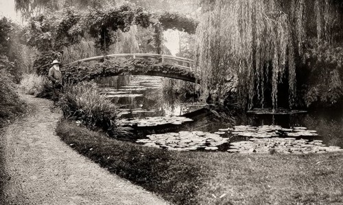 Portrait of Claude Monet, garden at Giverny, 1840 – 1926, French painter and founder of