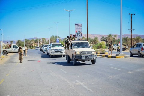 In Seiyun, Yemen on January 04, 2026, soldiers of the Yemeni Armed Forces take full control of the