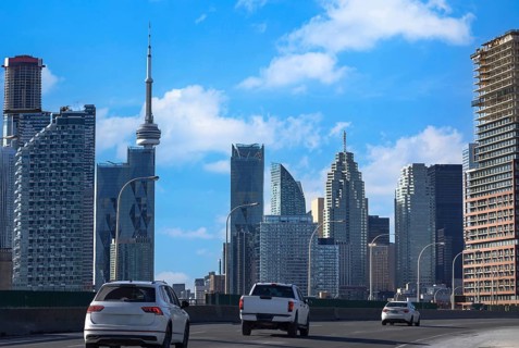 Scenic Toronto financial district business skyline and modern architecture