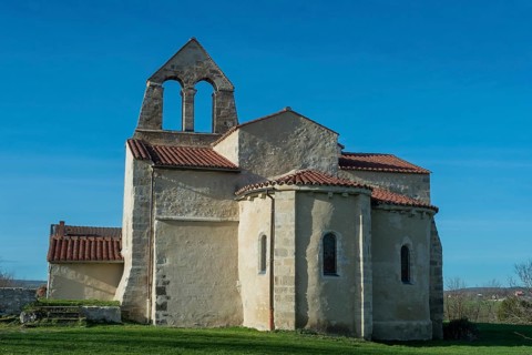 St Andrew's Church, romanesque church of Taxat-Senat. Allier department. Auvergne Rhone Alpes.