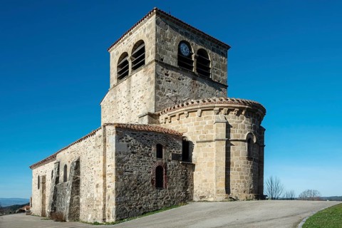 Natural regional park of Livradois Forez. Roman church Saint-Hilaire of Saint-Hilaire village.