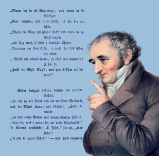 Portait with a poem, Johann Peter Hebel, 1760 - 1826, German poet, Protestant theologian and