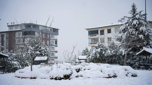 In Gaziantep, Turkey, on December 31, 2025, children and families enjoy winter activities as they