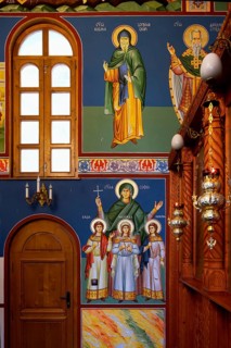 Bulgarian Orthodox Rock cave Monastery of Saint Dimitar Basarbowski, Church interior, Basarbovo,