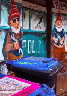 Kiefernstraße, residential street of the left-wing alternative scene with street art on house