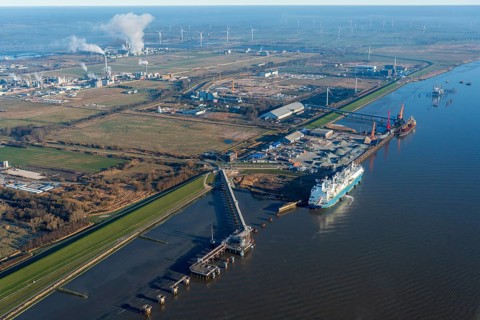 Europe, Germany, Schleswig-Holstein, Brunsbüttel, LNG terminal, ports, port, ships, water, ship,