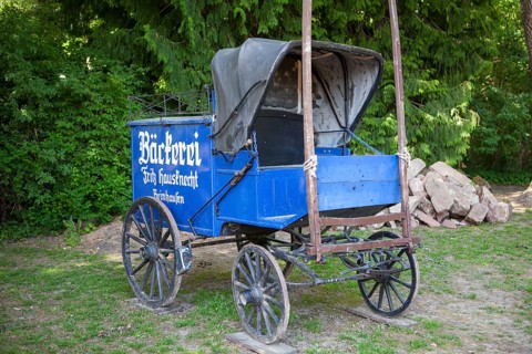 Historic bakery sales cart, European Bread Museum, Ebergötzen, District of Göttingen, Lower Saxony,