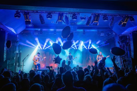 Singer Matthias Engst, bassist Chris Wendel, drummer Yuri Cernovolov and guitarist Ramin Tehrani