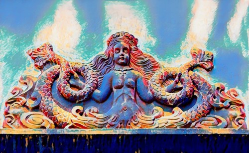 Mythological Mermaid Creature, wall decoration, Welf Castle of Herzberg, Herzberg am Harz, district