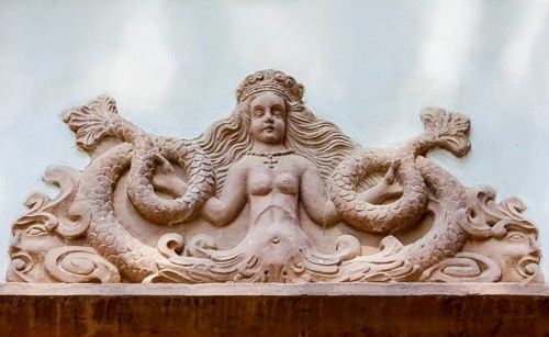 Mythological Mermaid Creature, wall decoration, Welf Castle of Herzberg, Herzberg am Harz, district