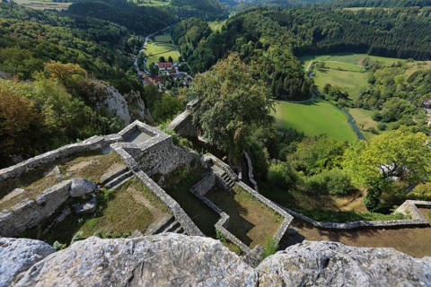 Castle ruins of Hohengundelfingen, ruins of a medieval hilltop castle, former headquarters of the