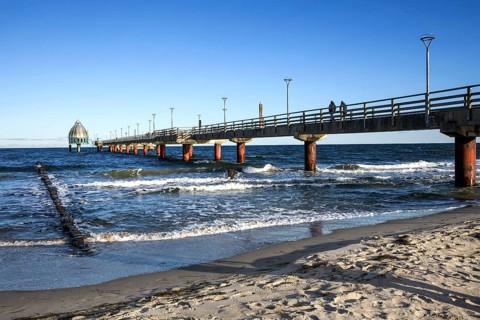 Pier with diving gondola, Zingst, Fischland-Darß-Zingst, Western Pomerania Lagoon Area National