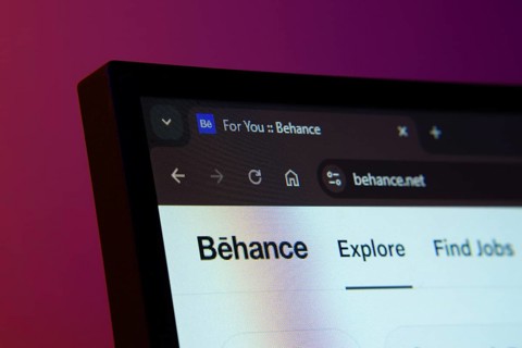 Dhaka, Bangladesh- 02 June 2025: Close-up of a computer screen displaying the Behance web interface