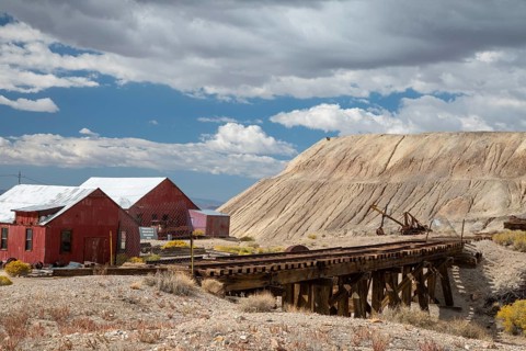 Tonopah, Nevada - The Tonopah Historic Mining Park. Mining began here in 1900 with the discovery of