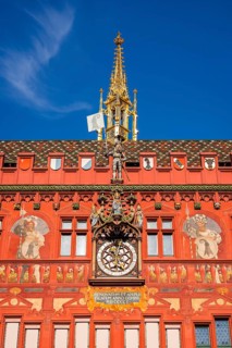 Exterior view of Red Town Hall, Market Square, Basel