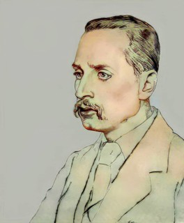 Portrait of Rainer Maria Rilke, 1875 – 1926, Austrian poet and novelist, based on a sketch by Emil