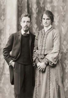 Rainer Maria Rilke, 1875 – 1926, Austrian poet and novelist with his wife sculptress Clara