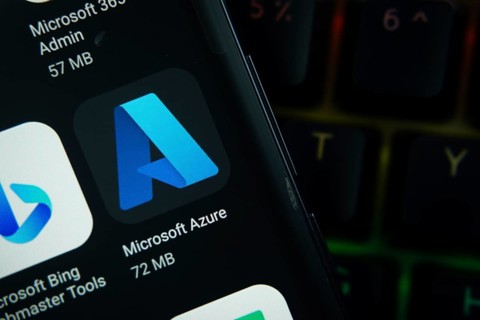Dhaka, Bangladesh- 27 July 2025: Close-up of smartphone screen showing the Microsoft Azure app icon