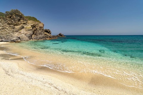 The beach of Kalamos, island of Euboea or Evia, Greece