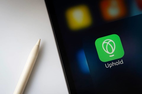 Dhaka, Bangladesh- 19 Sep 2025: A close up of an iPad screen displaying the Uphold app