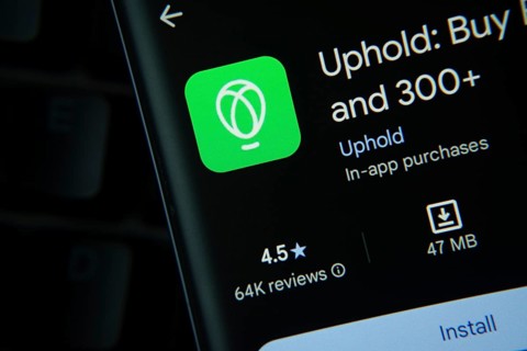 Dhaka, Bangladesh- 19 Sep 2025: a smartphone displays the Uphold app within the Google Play Store