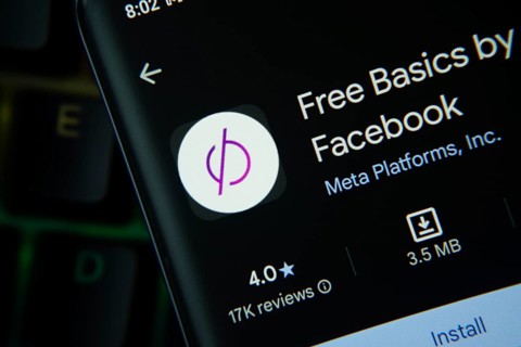 Dhaka, Bangladesh- 27 July 2025: Free Basics by Facebook app from Google Playstore is displayed on