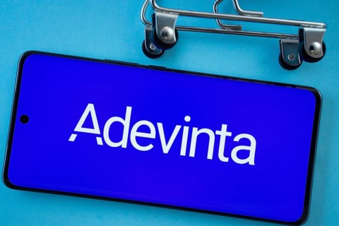 Dhaka, Bangladesh- 03 July 2025: Smartphone screen showing the Adevinta logo with shopping cart