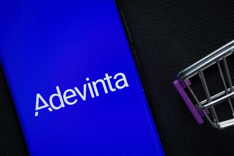 Dhaka, Bangladesh- 03 July 2025: A smartphone displaying the Adevinta logo next to a miniature