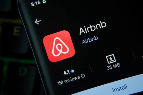Dhaka, Bangladesh- 21 Nov 2025: Airbnb app from Google Playstore is displayed on a smartphone