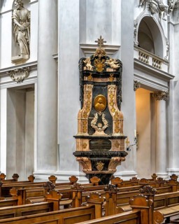 Interior photos in St. Salvator Cathedral in Fulda, officially High Cathedral in Fulda, center of
