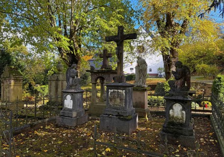 Old tombs at the castle cemetery at the Michaelskapelle, Bad Godesberg, Bonn, North