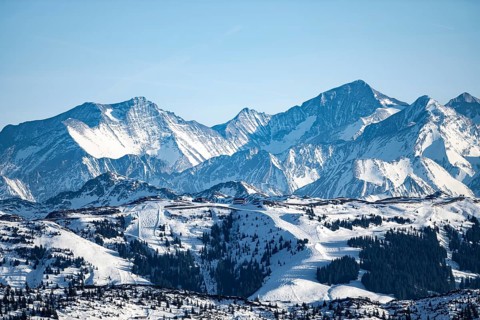 Grossglockner summit in winter, view from Hohe Salve, Tyrol, Austria