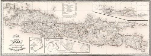 Map of Java, 1817, from History of Java by Sir Thomas Stamford Bingley Raffles, 1781 – 1826,