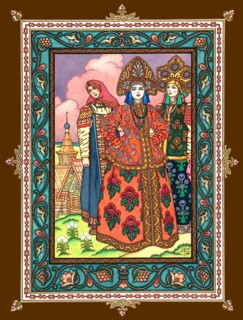 Illustration by Boris Wassiljewitsch Sworykin, Wassilissa or Vasilisa the Beautiful, a Russian
