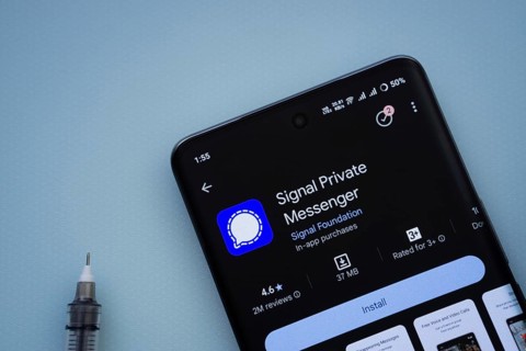 Dhaka, Bangladesh- 29 May 2025: On a blue surface, a smartphone displays the Signal app within the